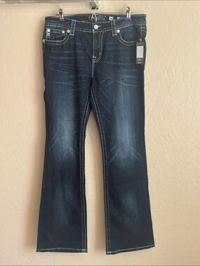 Miss Me Dark Flare Jeans with Sequins